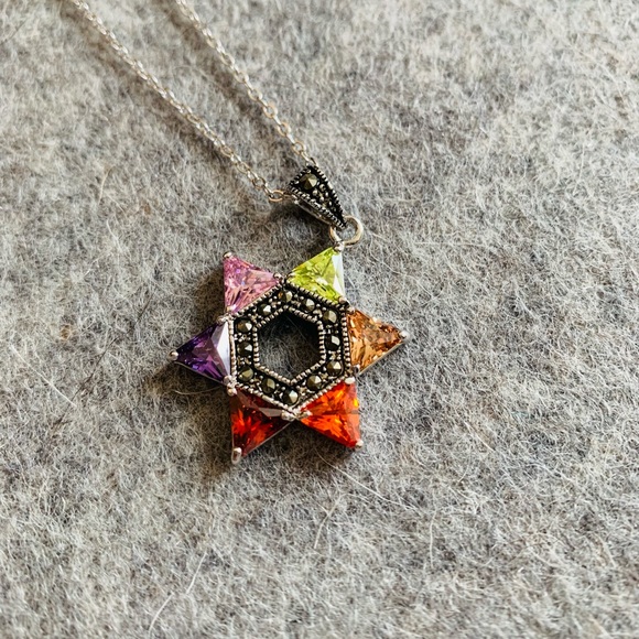 Multicolor gemstone necklace - Picture 1 of 5